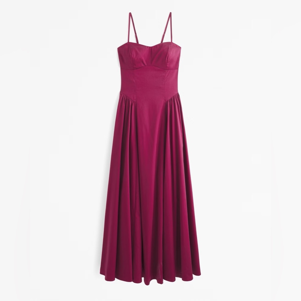 A&F Dipped-Waist Sweetheart Maxi Dress